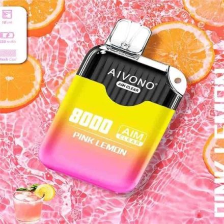 Aivono 8000 - Nicotine Free 0% jednorazový vape s príchuťou ružový limon a 8000 ťahmi