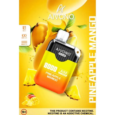 Aivono 8000 - Nicotine Free 0% jednorazový vape s príchuťou ananás mango a 8000 ťahmi