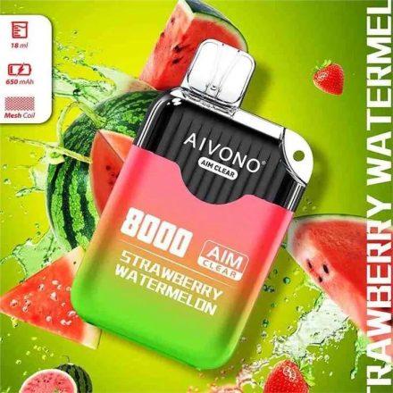 Aivono 8000 - Nicotine Free 0% jednorazový vape s príchuťou jahodový melón a 8000 ťahmi